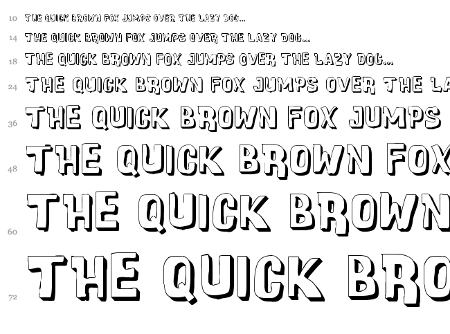Cartoonic Massive font waterfall